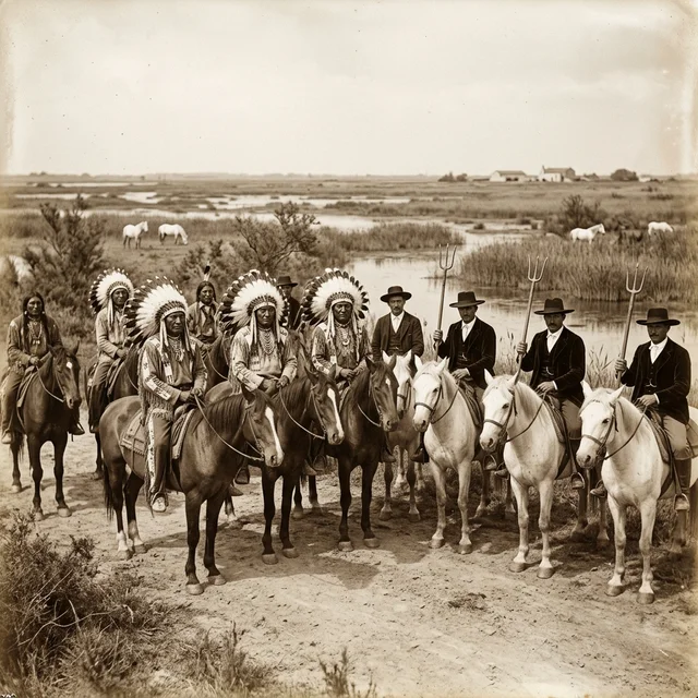 Cavaliers et caméras sur les plages du delta